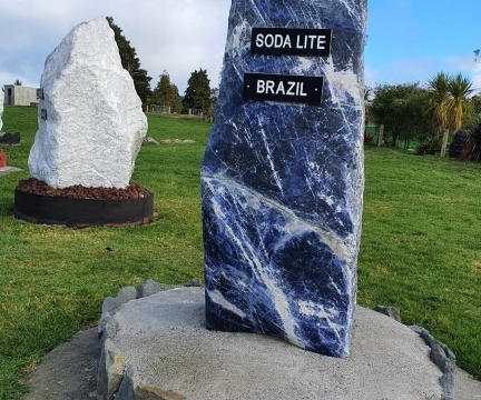 Giant piece of Sodalite crystal situated in the Vickers Quarry Gardens