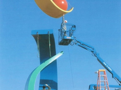 Coloured stainless steel spheres for a sculpture in Colorado, USA, 2010.